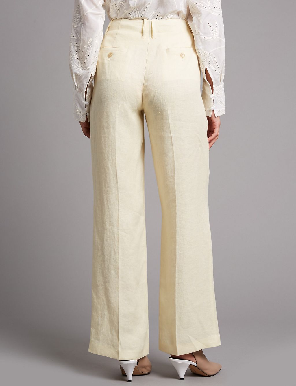 Pure Linen Wide Leg Trousers 6 of 7