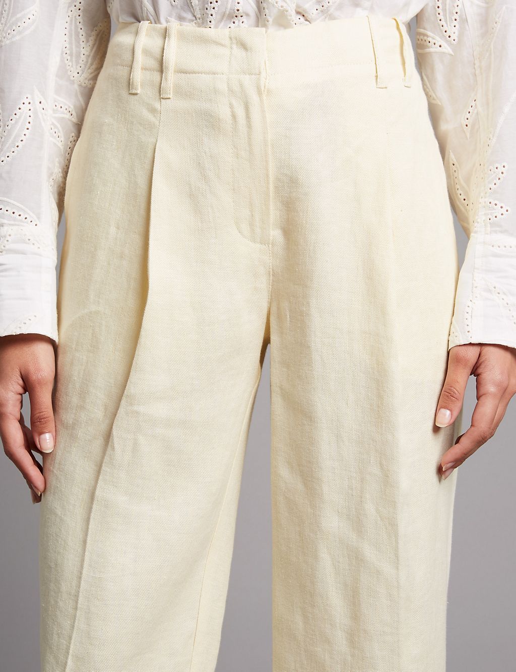 Pure Linen Wide Leg Trousers 7 of 7