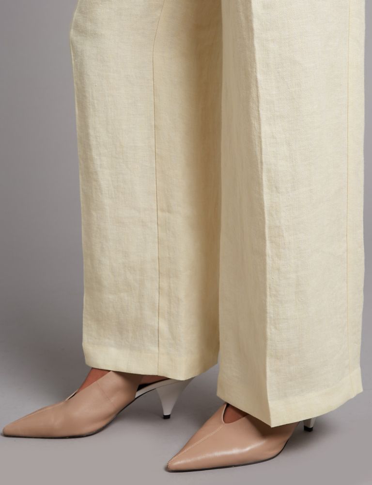 Pure Linen Wide Leg Trousers 6 of 7