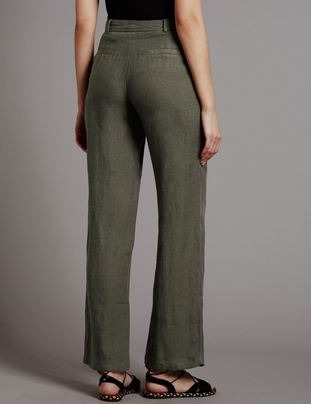 Pure Linen Wide Leg Trousers 2 of 3