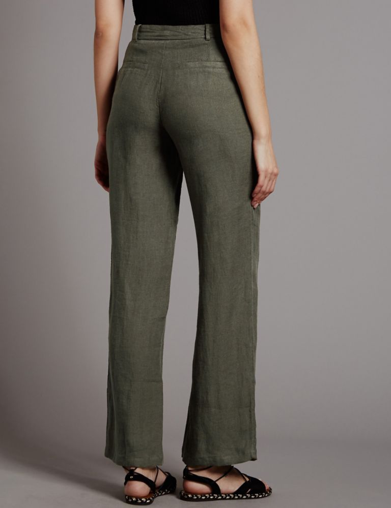 Pure Linen Wide Leg Trousers 3 of 3