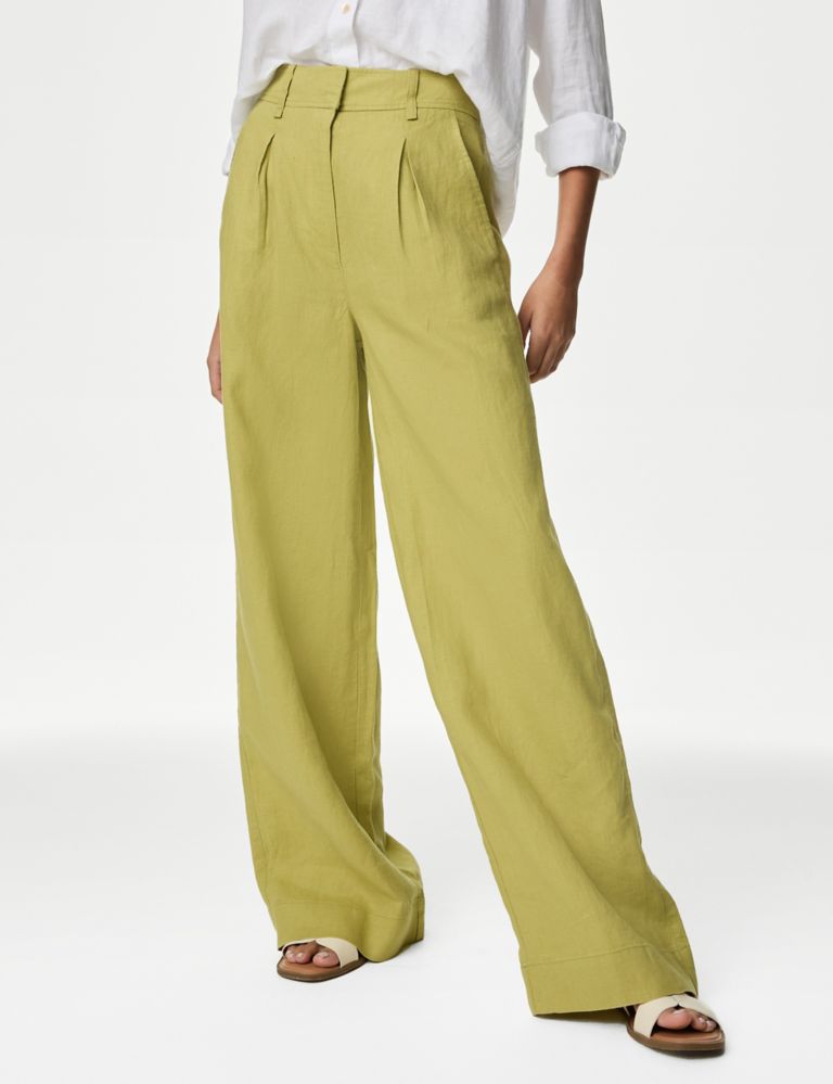 Pure Linen Wide Leg Trousers 4 of 6