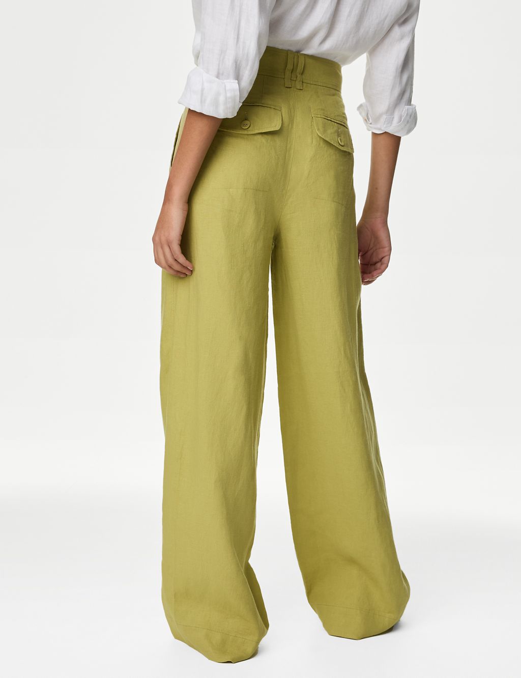 Pure Linen Wide Leg Trousers 5 of 6