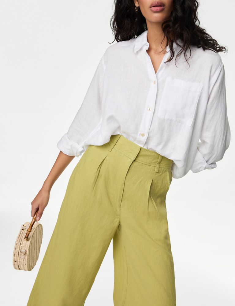 Pure Linen Wide Leg Trousers 6 of 6