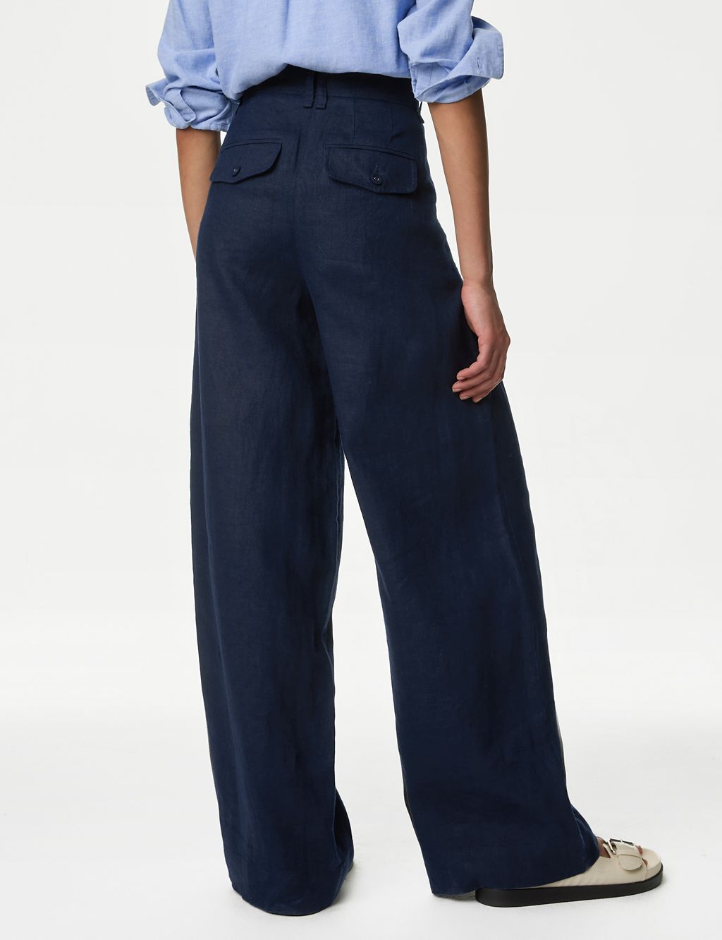 Pure Linen Wide Leg Trousers 5 of 5