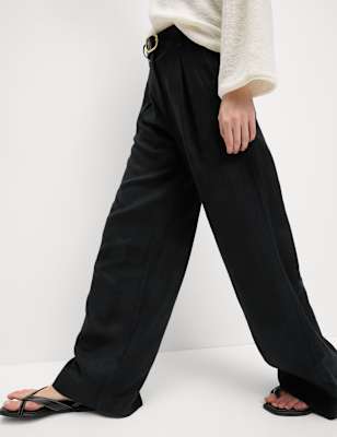 Marks and spencer sales ladies linen trousers