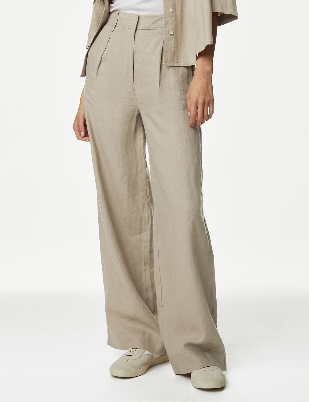 Pure Linen Wide Leg Trousers 2 of 5