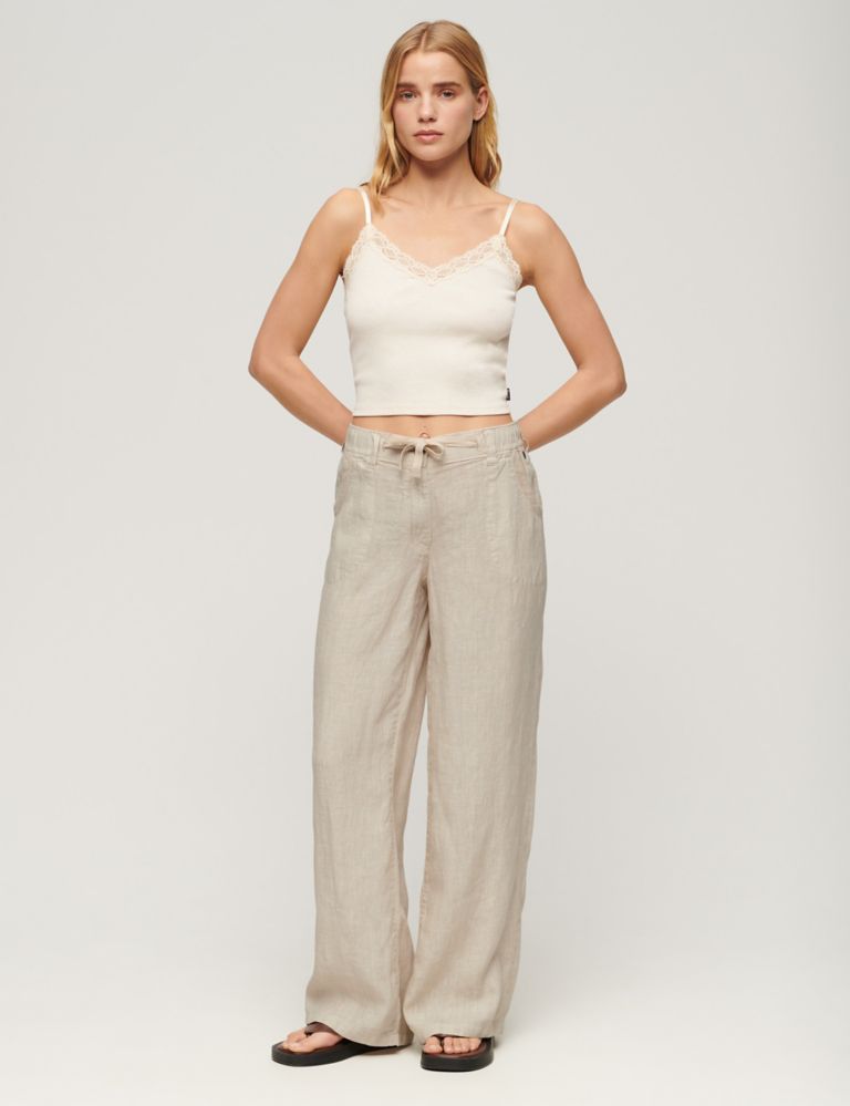 Pure Linen Wide Leg Trousers 1 of 5