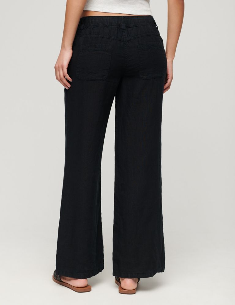 Pure Linen Wide Leg Trousers 3 of 6