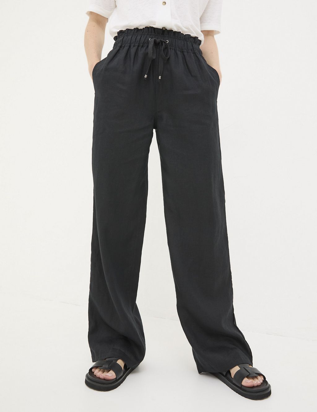 Pure Linen Wide Leg Trousers 2 of 6
