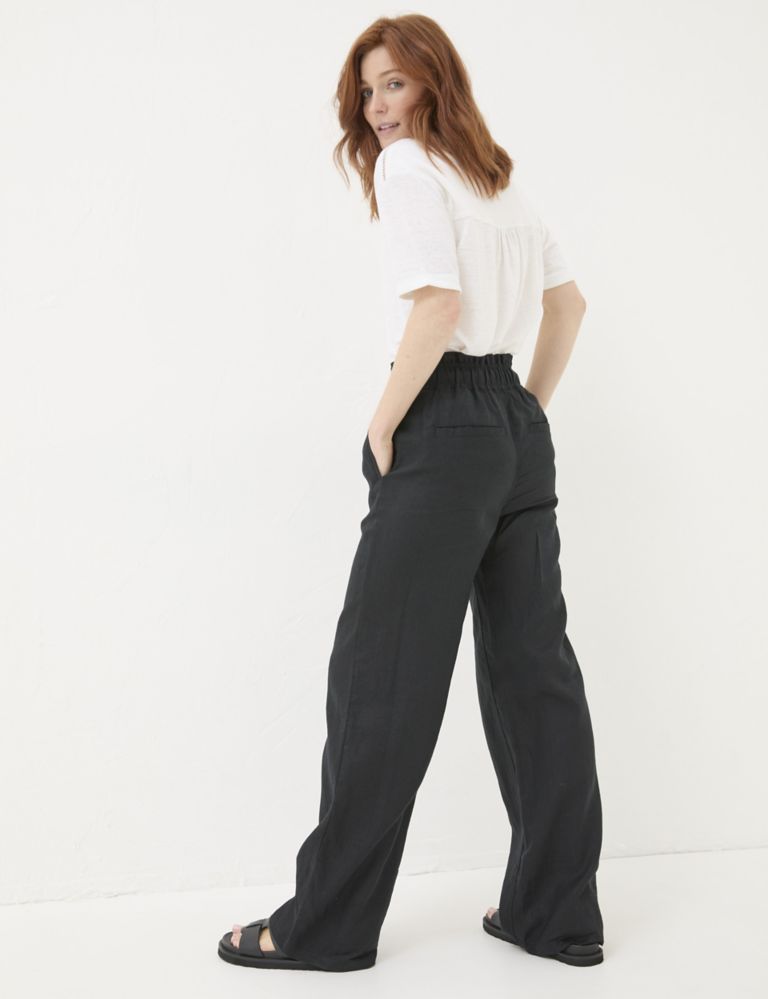 Pure Linen Wide Leg Trousers 4 of 6