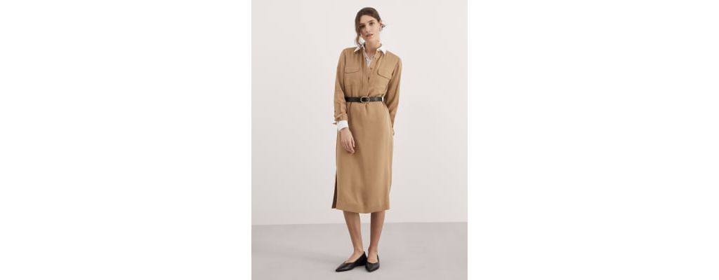 Pure Lyocell™ Belted Midi Utility Dress 4 of 7