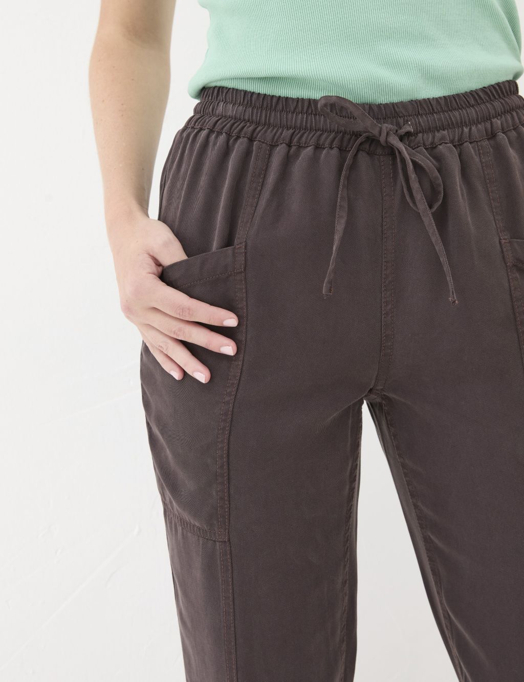 Pure Lyocell™ Drawstring Cuffed Trousers 5 of 5