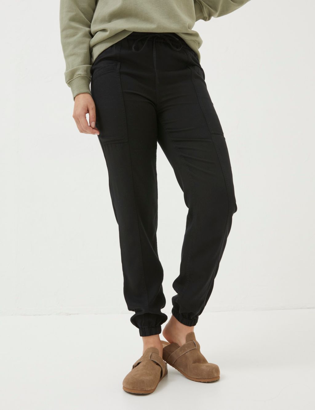 Pure Lyocell™ Drawstring Cuffed Trousers 2 of 6