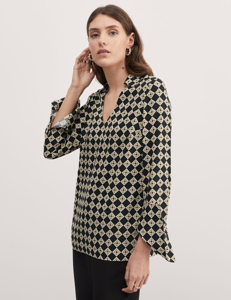 Pure Lyocell™ Geometric Collared Blouse 4 of 6