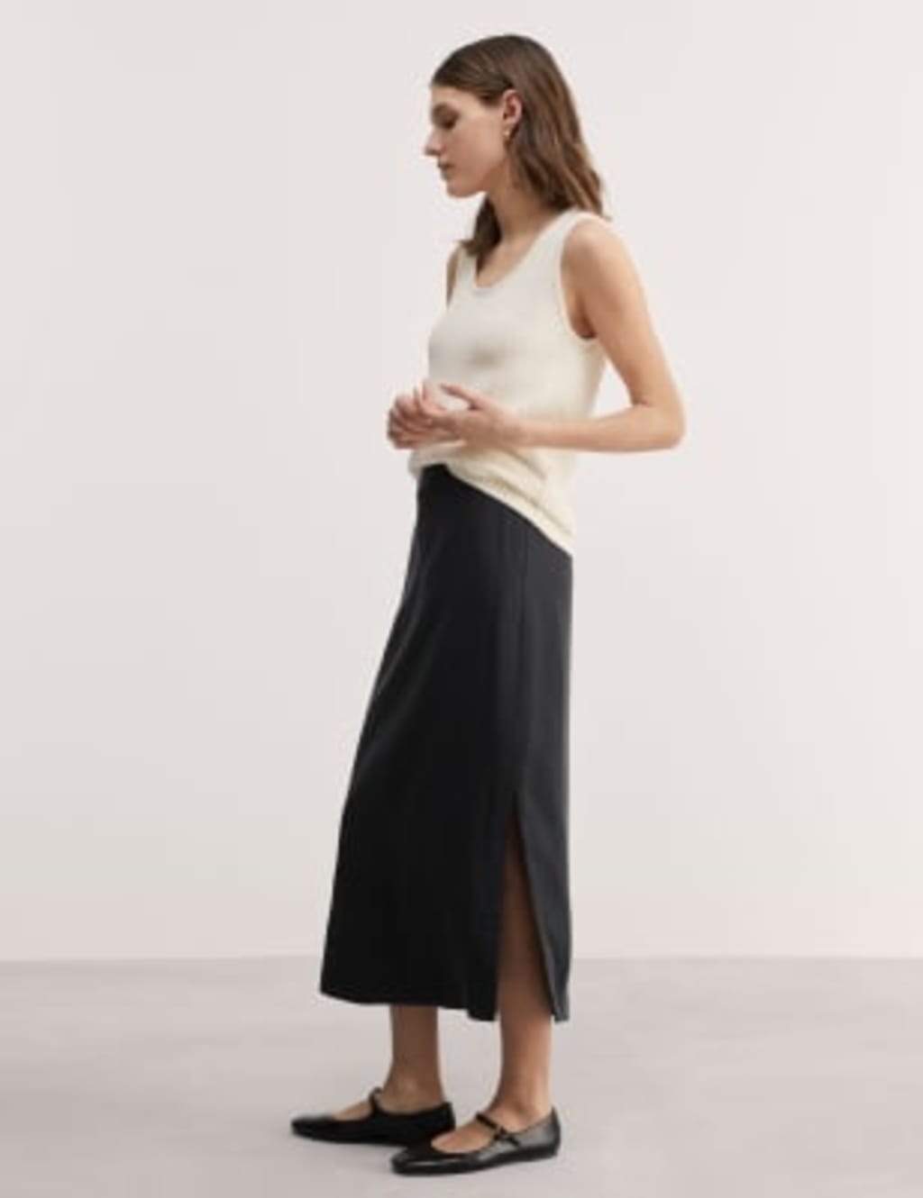 Pure Lyocell™ Midi Column Skirt | JAEGER | M&S