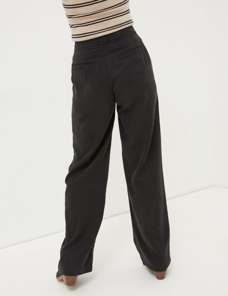 Pure Lyocell™ Pleat Front Wide Leg Trousers | FatFace | M&S
