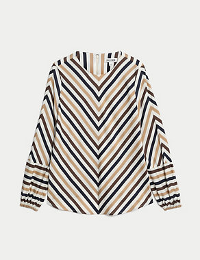 Pure Lyocell™ Striped Crew Neck Blouse Image 2 of 8