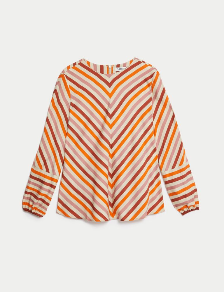 Pure Lyocell™ Striped Crew Neck Blouse 2 of 8
