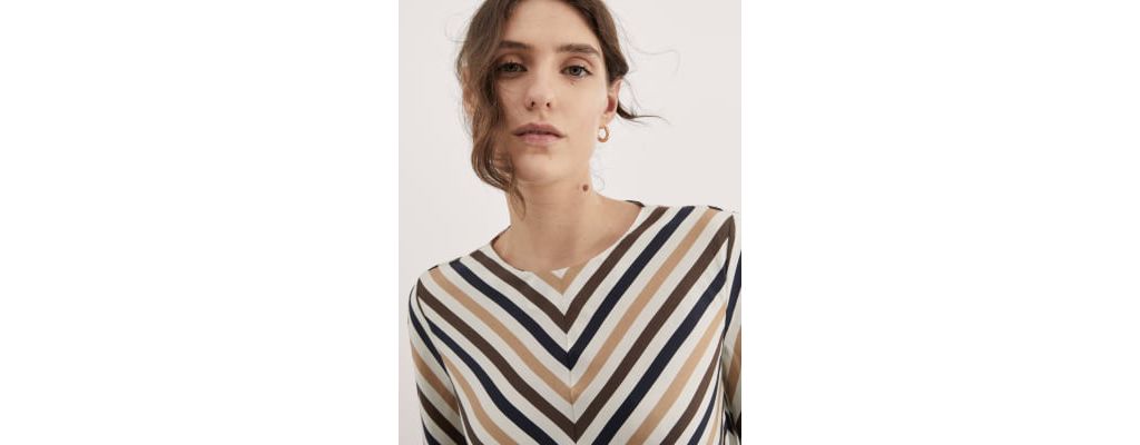Pure Lyocell™ Striped Crew Neck Blouse 7 of 8