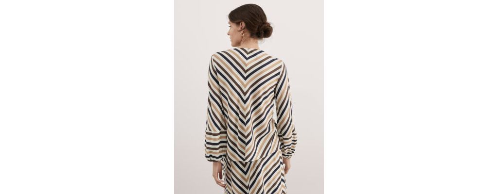 Pure Lyocell™ Striped Crew Neck Blouse 4 of 8