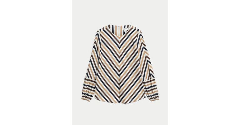 Pure Lyocell™ Striped Crew Neck Blouse 2 of 8