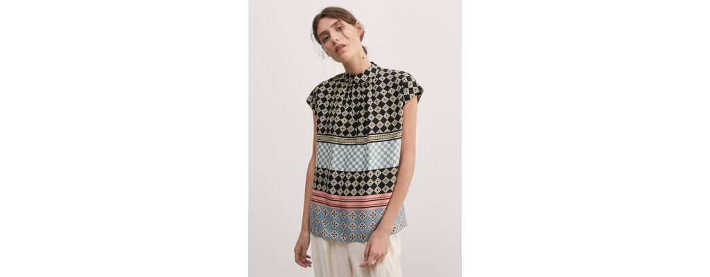 Pure Lyocell Printed High Neck Top 5 of 6