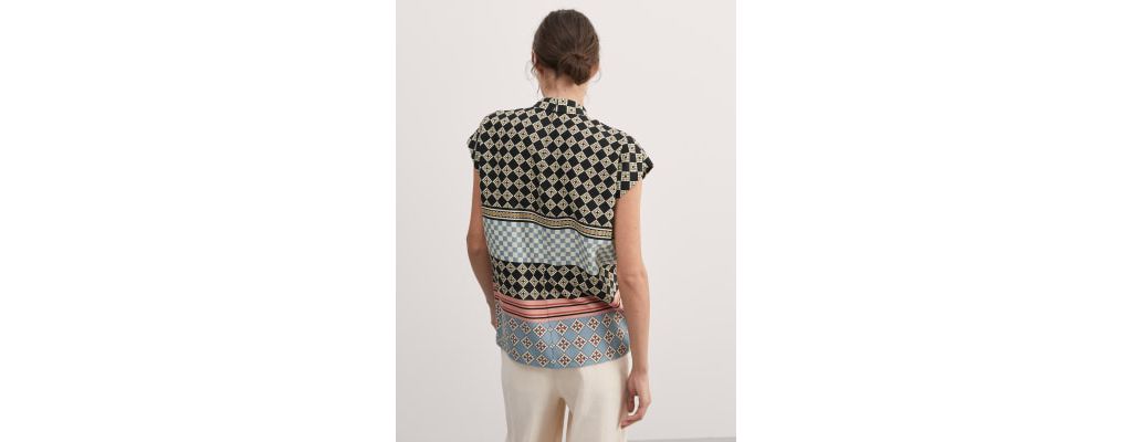 Pure Lyocell Printed High Neck Top 6 of 6