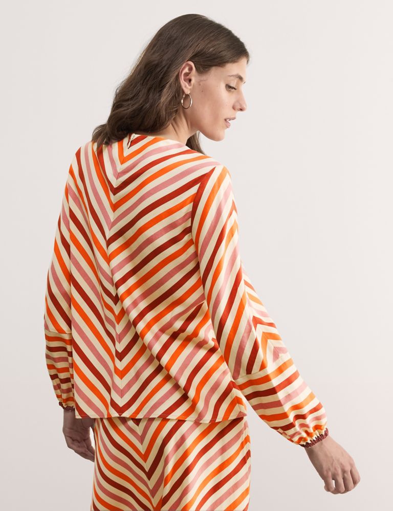 Pure Lyocell Striped Crew Neck Top 6 of 8