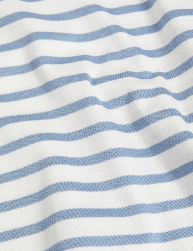 Pure Mercerised Cotton Striped Boat Neck Top 7 of 7