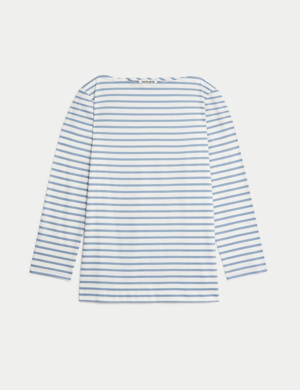 Pure Mercerised Cotton Striped Boat Neck Top 1 of 7