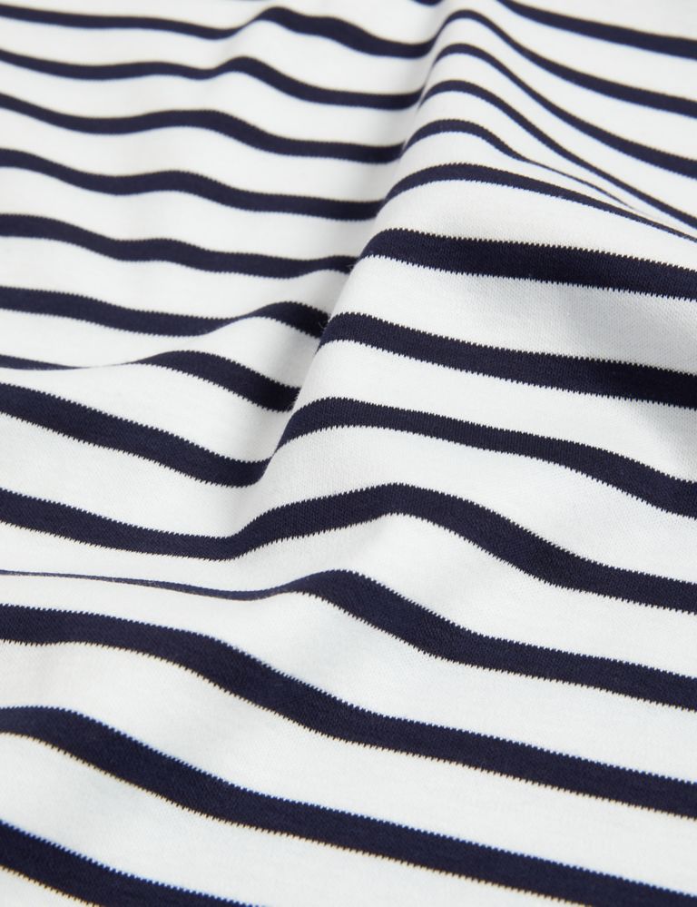 Pure Mercerised Cotton Striped Boat Neck Top 8 of 8