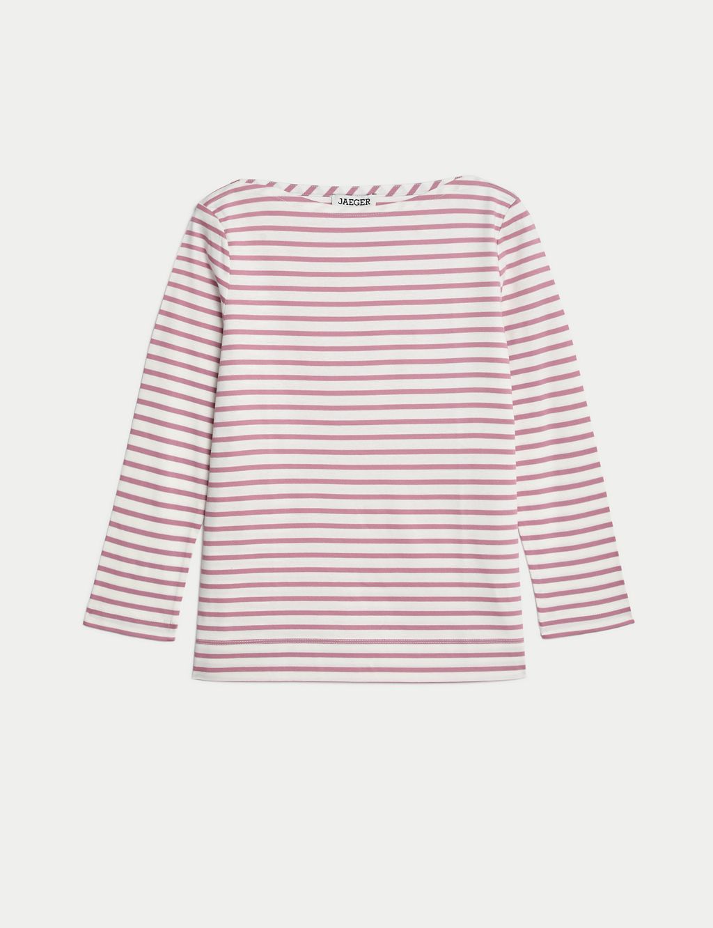 Pure Mercerised Cotton Striped Boat Neck Top 1 of 6