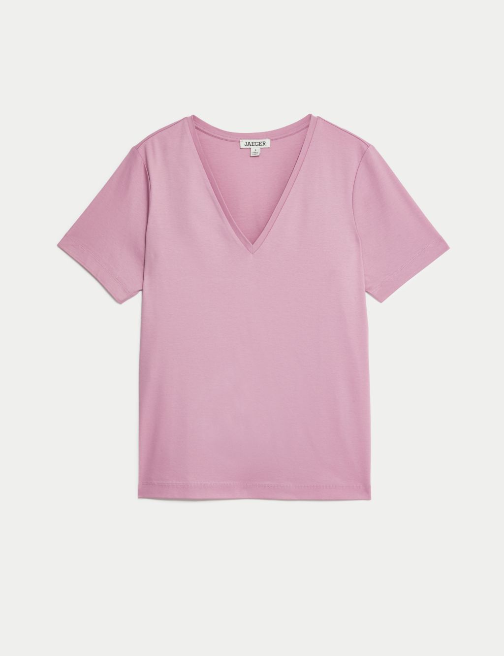 Pure Mercerised Cotton V-Neck T-Shirt 1 of 7