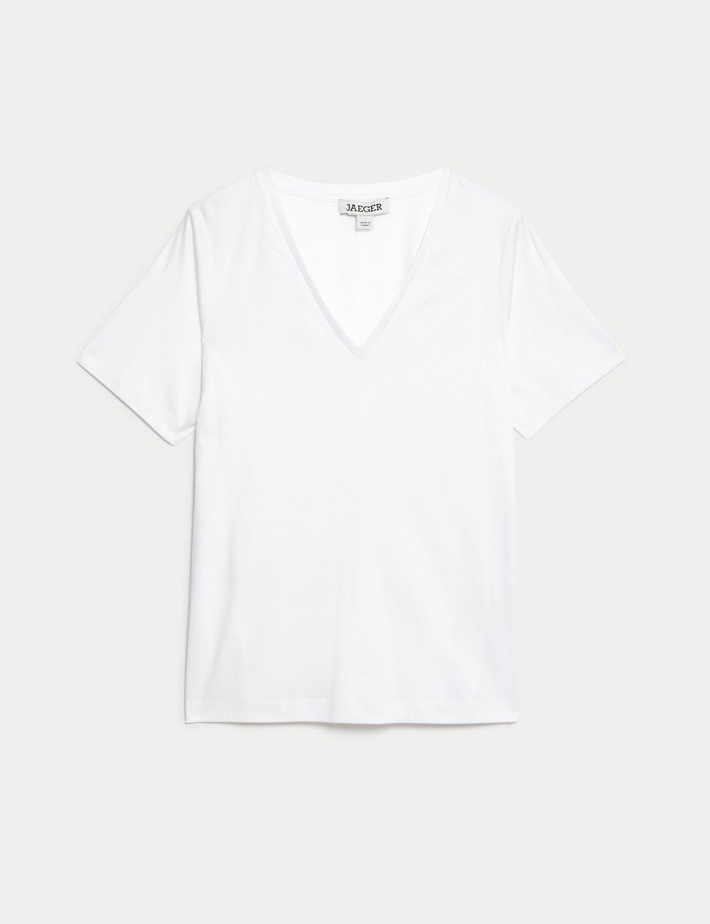 Pure Mercerised Cotton V-Neck T-Shirt 1 of 7