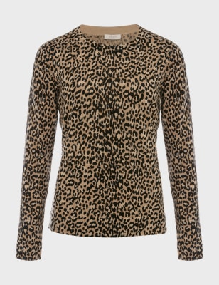 hobbs leopard print cardigan