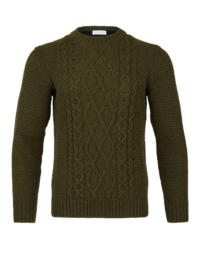 Pure Merino Wool Cable Crew Neck Jumper 2 of 3