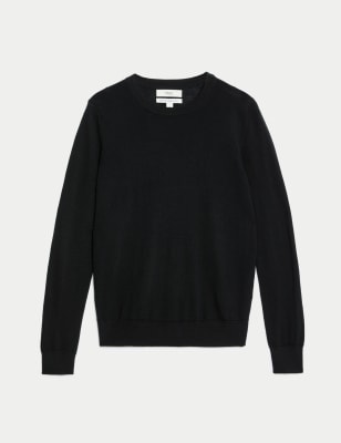 Pure Merino Wool Crew Neck Jumper Image 2 of 6