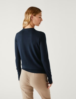 Pure Merino Wool Crew Neck Jumper M S Collection M S