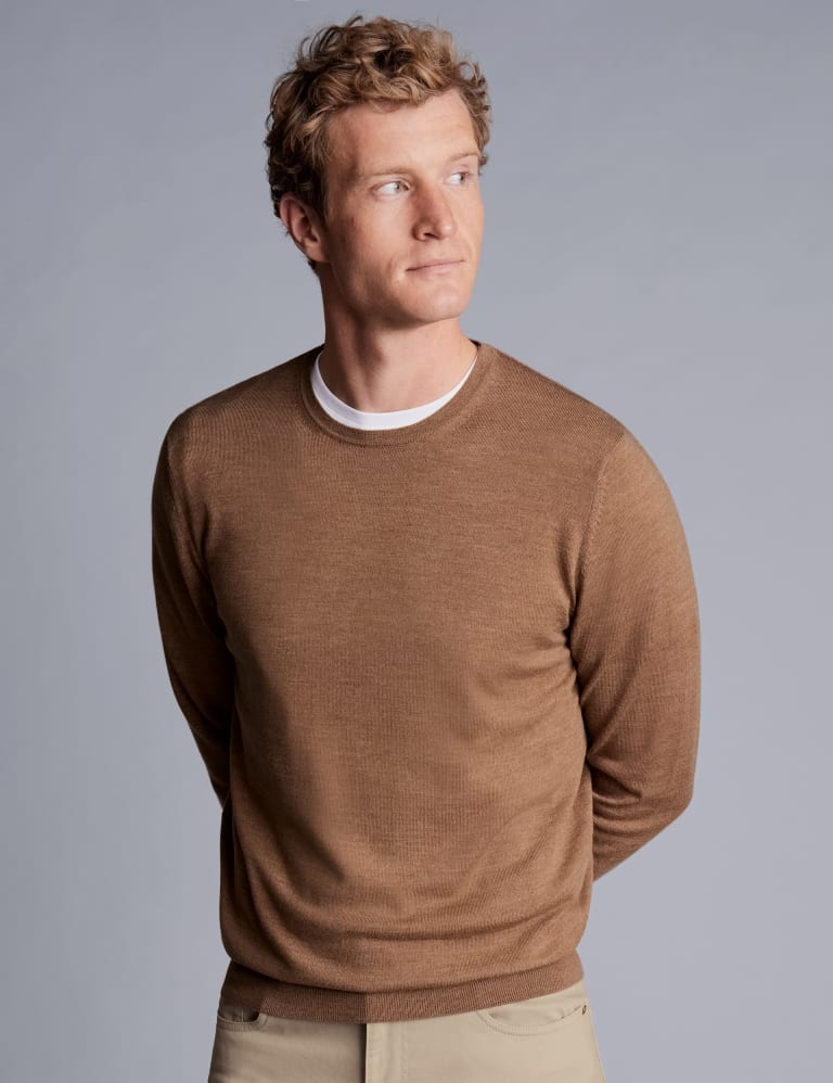 Pure Merino Wool Crew Neck Jumper 1 of 4