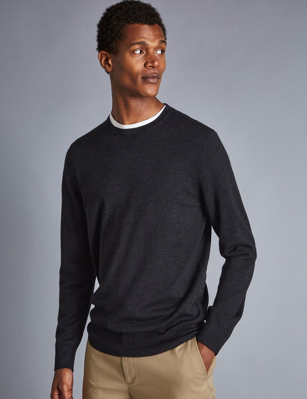 Merino wool crew 2025 neck sweater mens