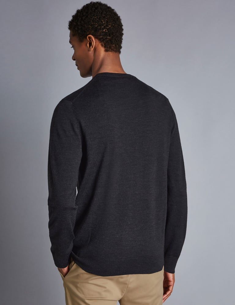 Pure Merino Wool Crew Neck Jumper 4 of 6