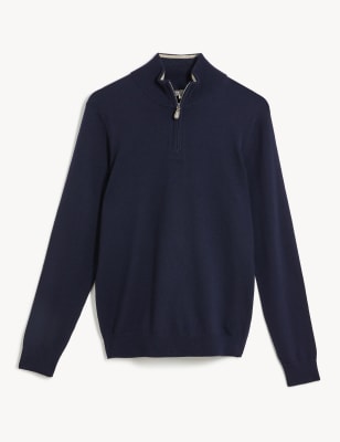 merino wool half zip jumper