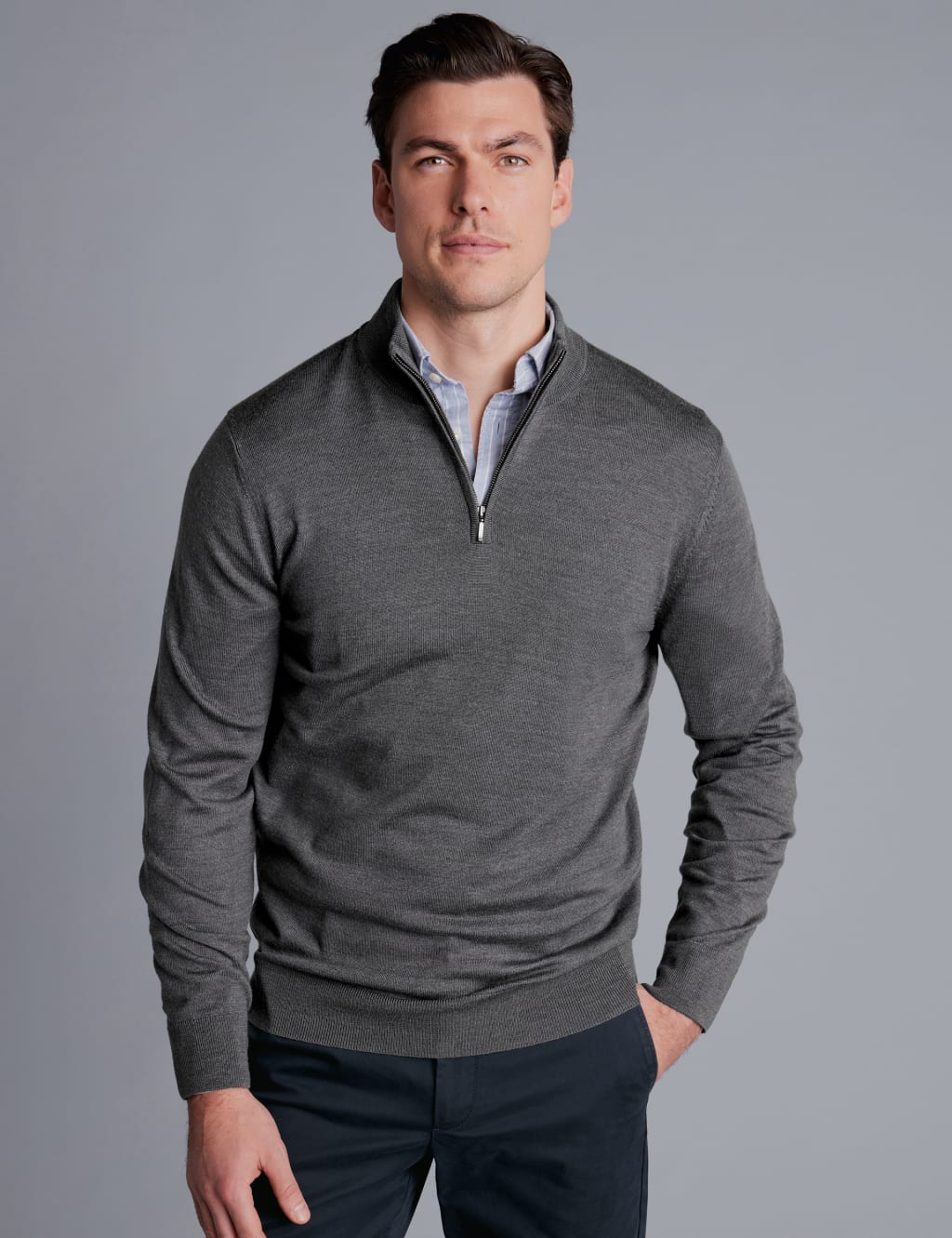 Pure Merino Wool Half Zip Jumper 3 of 4