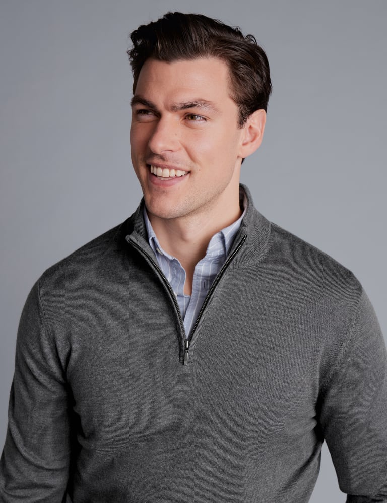 Pure Merino Wool Half Zip Jumper 2 of 4