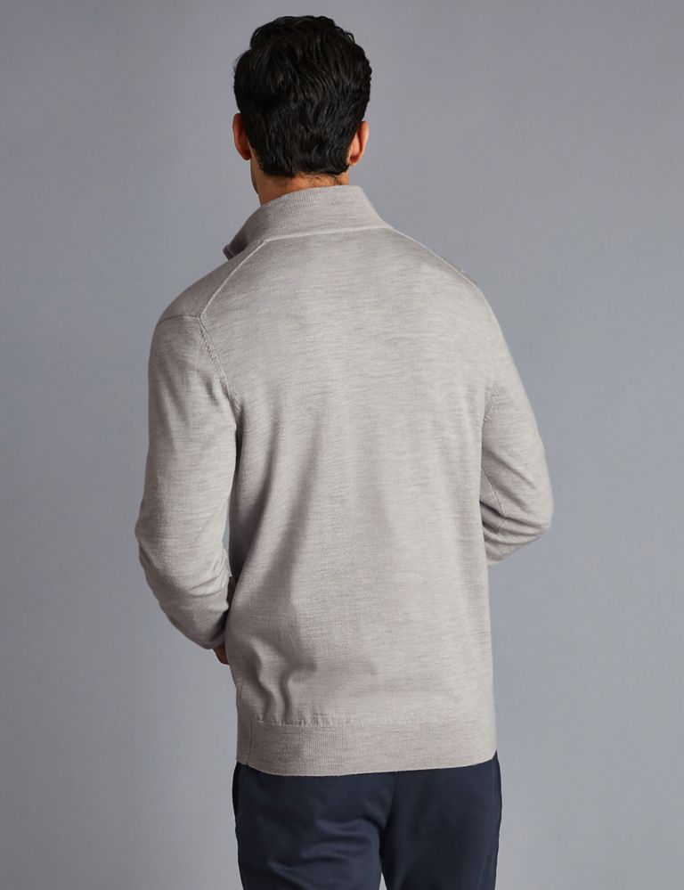 Pure Merino Wool Half Zip Jumper 4 of 6