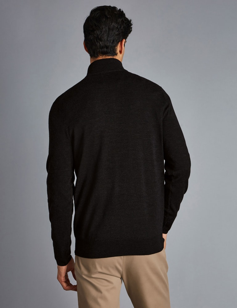 Pure Merino Wool Half Zip Jumper 4 of 6