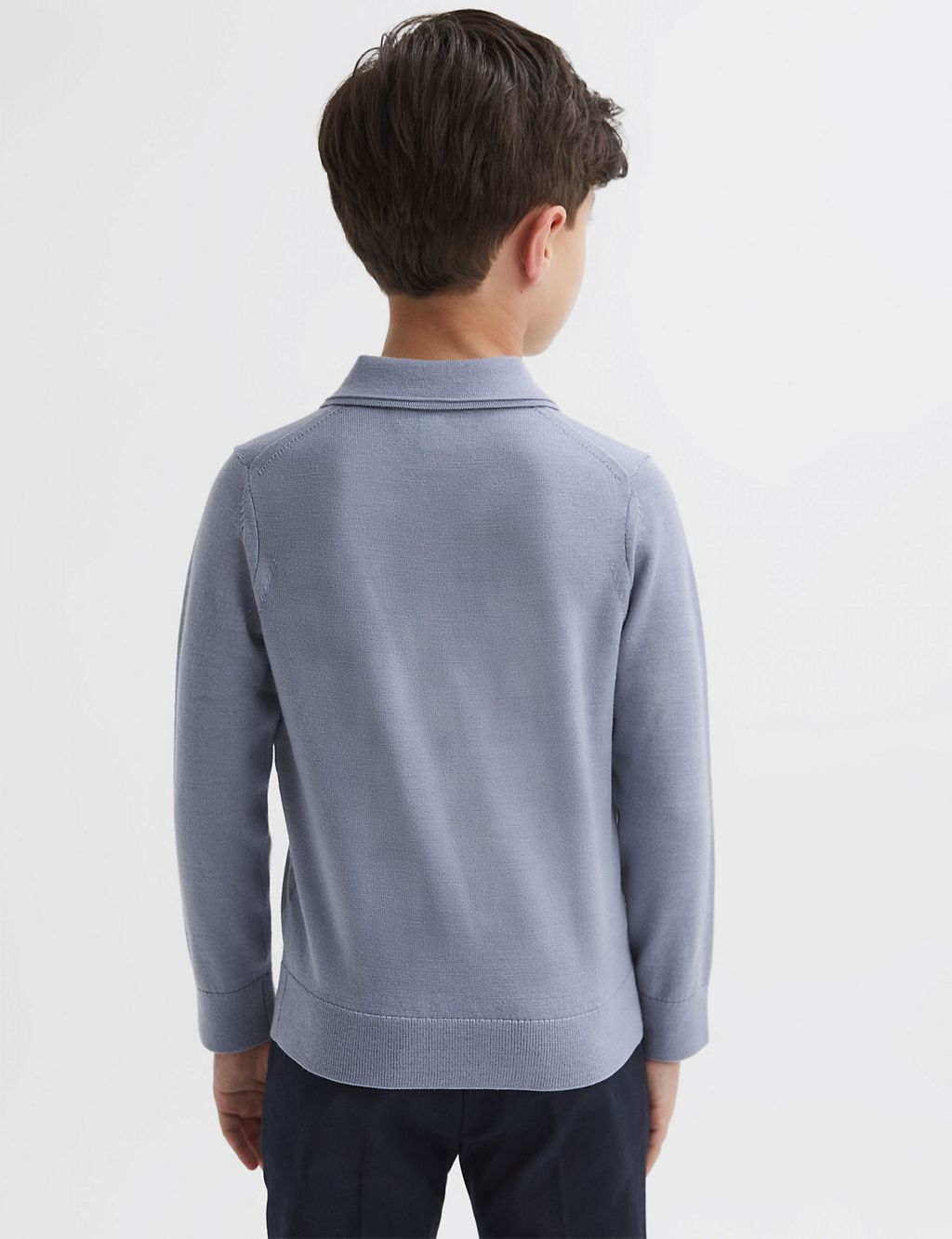 Pure Merino Wool Knitted Polo Shirt (3-14 Yrs) 2 of 5