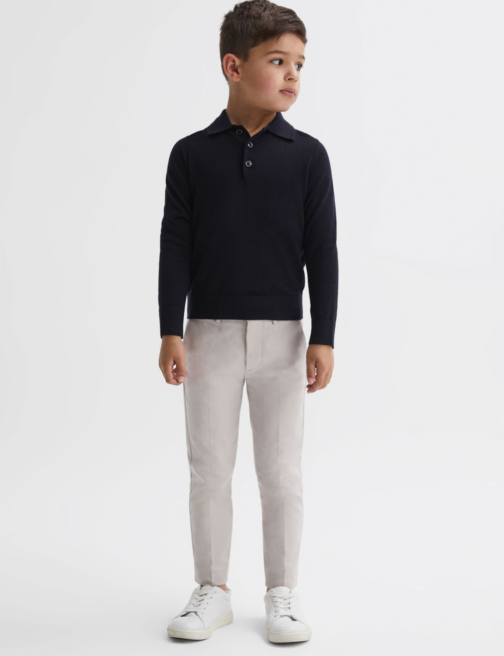 Pure Merino Wool Knitted Polo Shirt (3-14 Yrs) 2 of 5