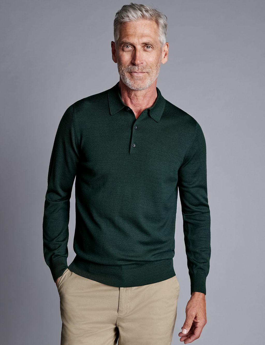 Pure Merino Wool Knitted Polo Shirt 3 of 6